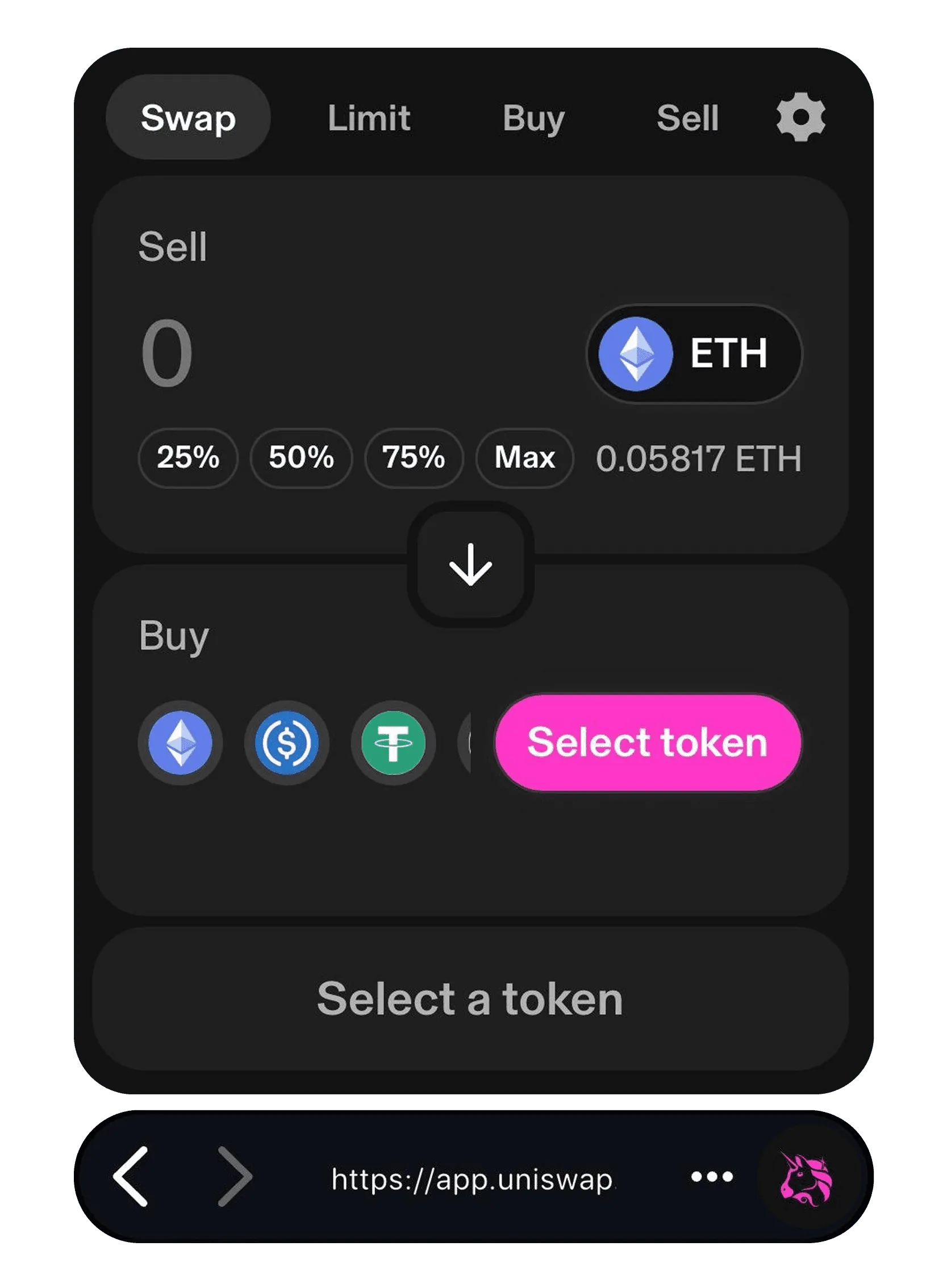 In app dApps browser